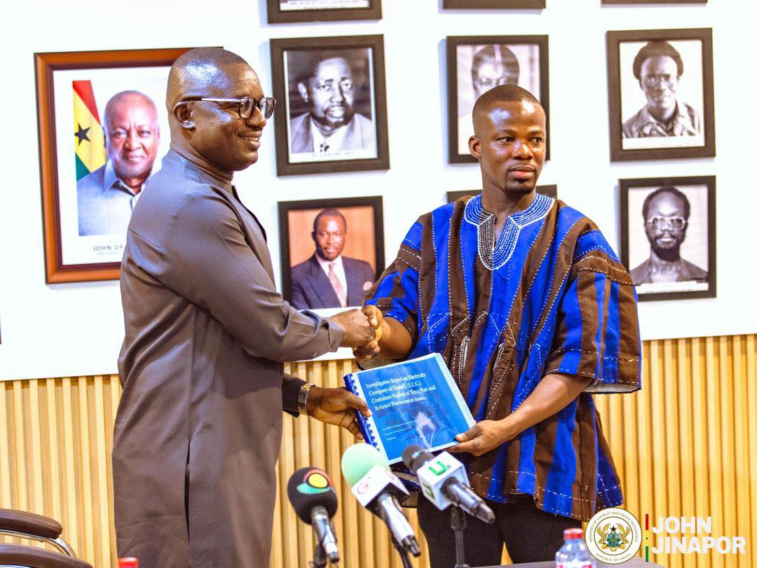 HON. JOHN JINAPOR RECEIVES ECG’S COMMITTEE REPORT
