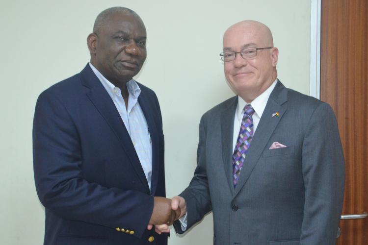Hon.  Boakye Agyarko (Left) and H.E Robert Porter Jackson (Right)